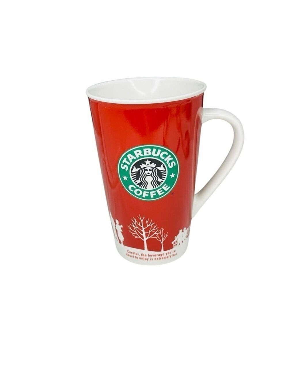 Starbucks Holiday Red Mug 2006 16 oz White Silhouette‎ Collectible Coffee Cup